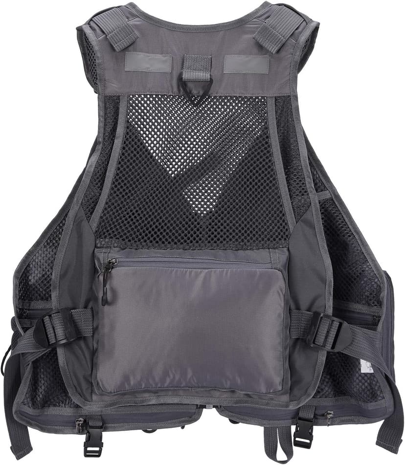 BASSDASH Strap Fishing Vest Adjustable for Men and Women, for Fly Bass Fishing and Outdoor Activities