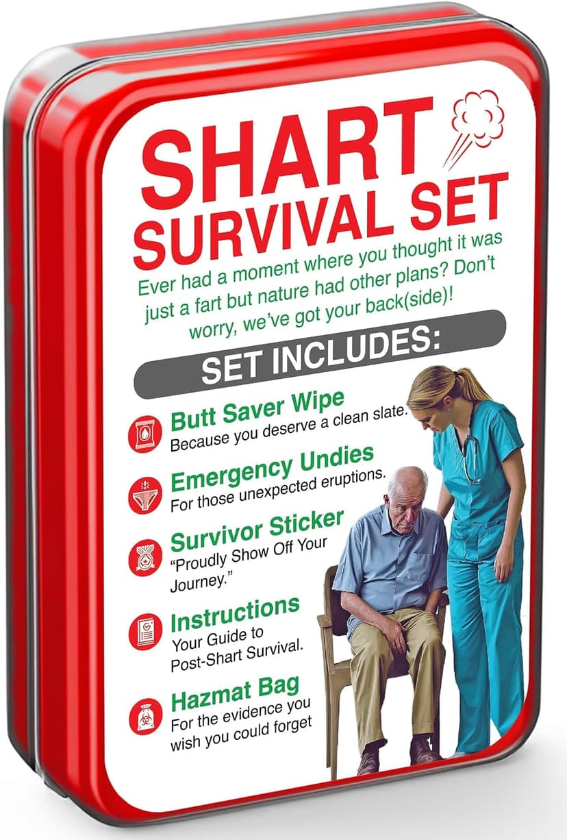 Unique Stocking Suffers for Men Birthday Husband Teens Potty Humor Prank Him Fart Funny Survival Set Gag Gift with Underwear, Hazmat Bag and Wet Wipe for Men B0DWDSKX8P