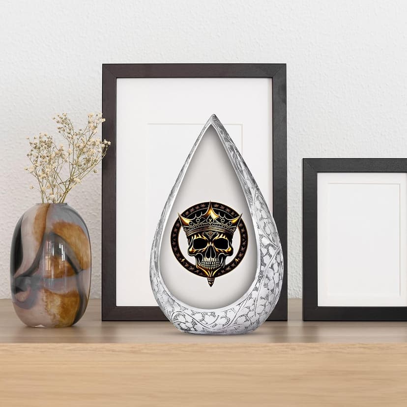 Pirates King Golden Skull Burial Small Urns for Adult Male Female Ashes - Drop Handcrafted Cremation Urn for Human Ashes - Remembrance Gift for Loss - Burial Cremains Containers (3 Inch) B0FBGQTX24
