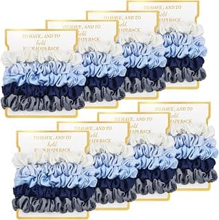 8 Pack Bridesmaid Gifts Satin Bridesmaid Scrunchies Soft Hair Ties Bachelorette Party Favors Hair Accessories for Women Bridesmaid Proposal Gift (Gradient Blue) B0DTKDN7FR