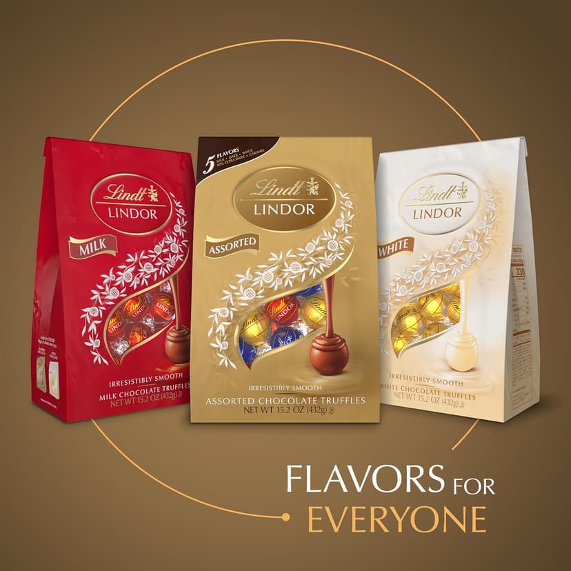Lindt LINDOR Assorted Chocolate Candy Truffles, 15.2 oz. Bag B00UXI3PEM