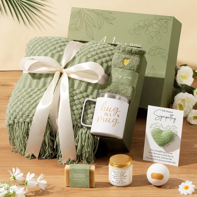 Sympathy Gift Baskets Sympathy Gifts for Loss of Loved One Mother Father Husband Mom Dad, Memorial Condolences Grief Bereavement Gift Ideas for Loss, Miscarriage Gifts for Mothers Women Care Package