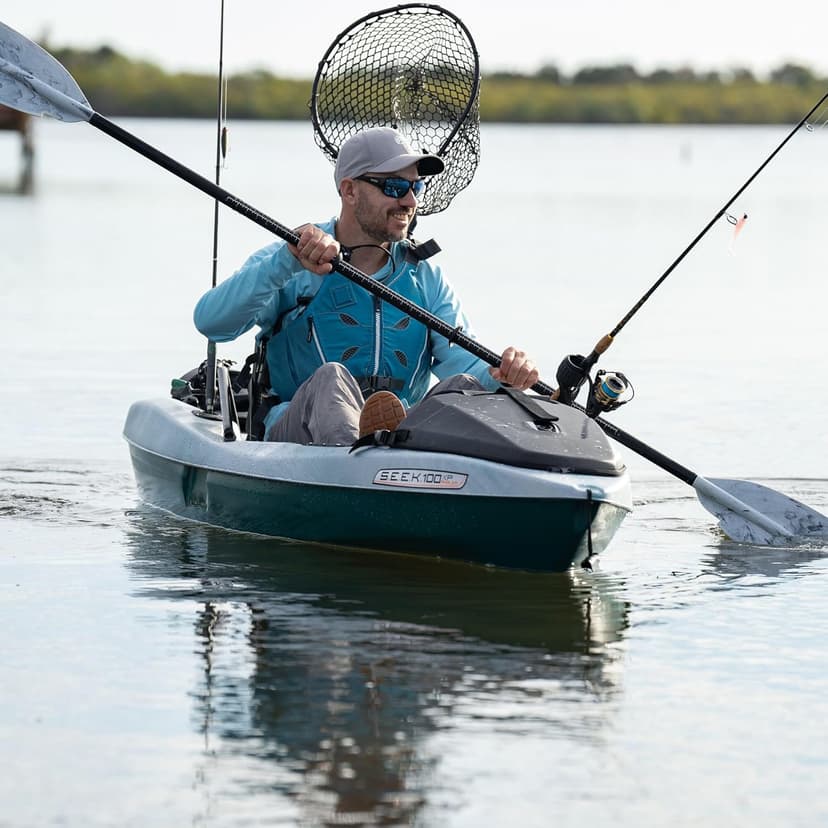 Pelican Seek 100XP - Sit on top Fishing Angler Kayak - Twin-Arched Multi-Chine Hull - Lightweight - 10 ft