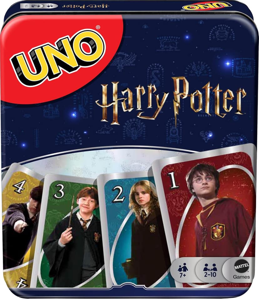 Movie-Themed Deck & Special Sorting Hat Rule for Kids, Teens & Family Game Night for 2-10 Players Mattel Games UNO Harry Potter Card Game with Storage Tin, Ages 7+ B07KSHBB36