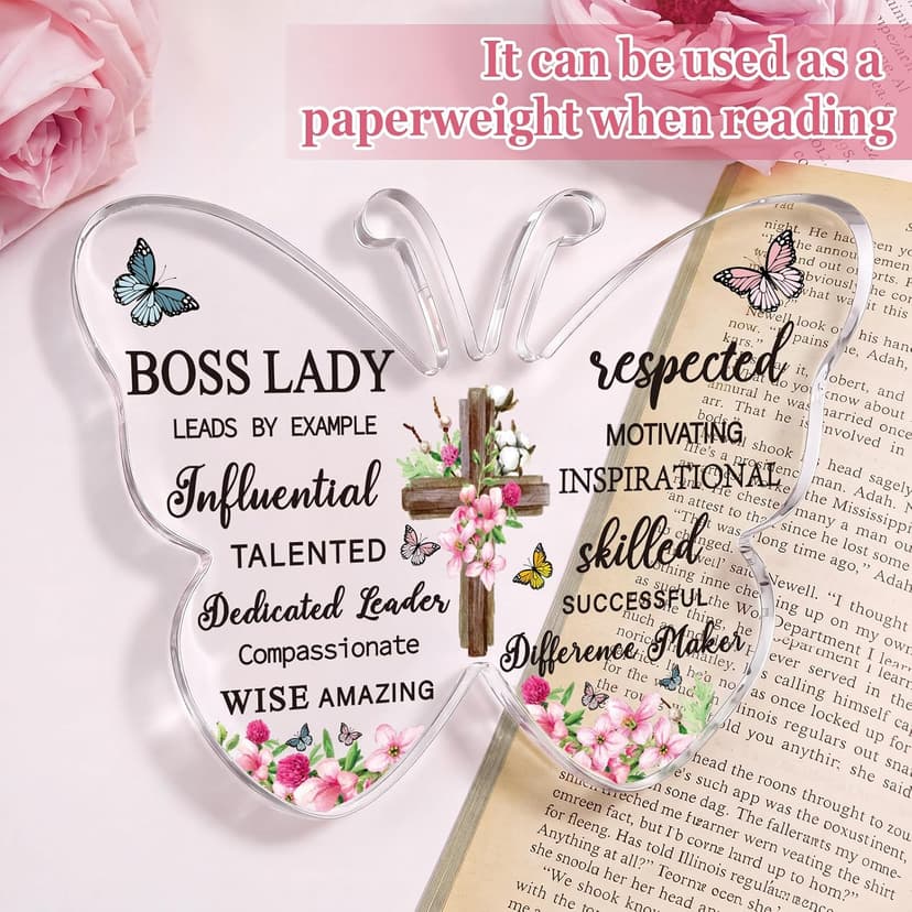 Appreciation Women Administrative Professional, Christmas Birthday Anniversary Promotion Keepsake, Boss Day Female Leader Barydat Boss Lady Gifts for Women Inspirational Quotes Office Desk Decor B0CLNZR7HF