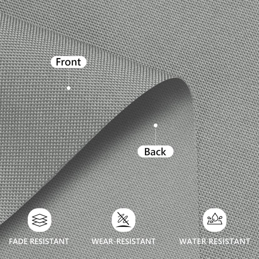 Konelia Waterproof Canvas Fabric by the Yard Outdoor Upholstery Fabric 600D Cordura Polyester Fabric Water Resistant Sewing Fabric for Chair Patio Cushion Purse Tote Bag Interior 1 Yard Silver Grey