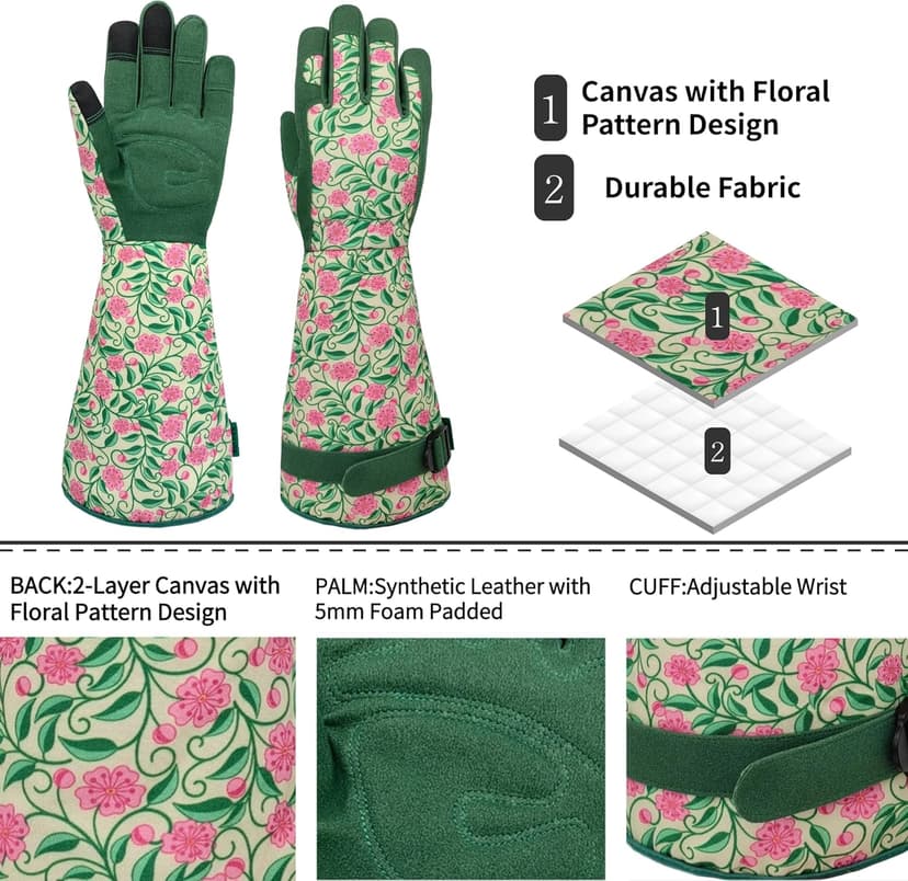 Thorn-proof Gardening and Garden Gloves,Durable Long Rose Yard Work Glove,Gifts for Men Women,Touchscreen