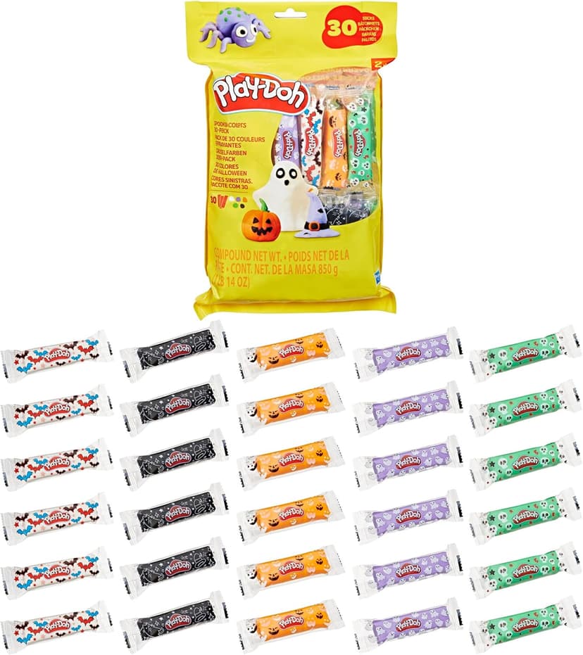 Play-Doh 30 Pack Spooky Colors, Individually Wrapped 1 Ounce Sticks for Halloween, Trick or Treat, or Fall Seasonal Arts & Crafts for Kids 2+