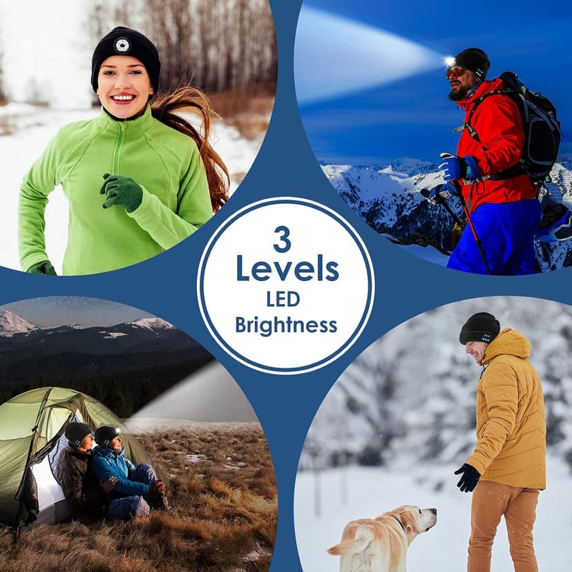 Lenski Stocking Stuffers for Men Adults, Dad Gifts for Men, Bluetooth Beanie Hat for Mens, Mens Gifts for Dad Him Grandpa