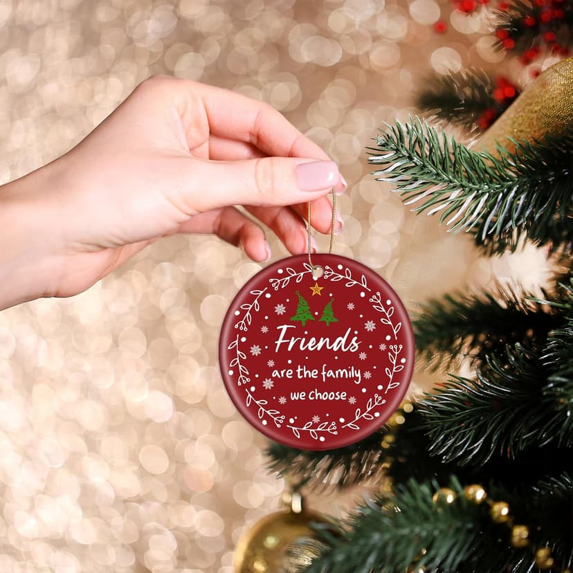 GGEB Friend Christmas Ornaments Gifts for Women Men - 3" Ceramic Christmas Tree Friendship Ornaments for Best Friends Coworkers Bestie Sister - Good Friends Birthday Gifts Ideas Xmas Decorations