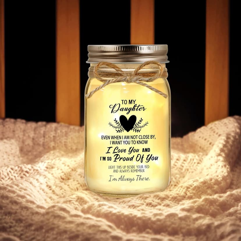 Gift for Daughter, Daughter Birthday Gifts from Mom Dad, Mother Daughters Gift, Daughters Gifts Mother's Day Graduation Decorative Jar Light Night