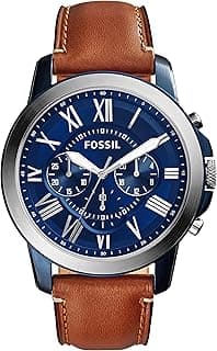 Fossil Men's Grant Quartz Stainless Steel and Leather Chronograph Watch