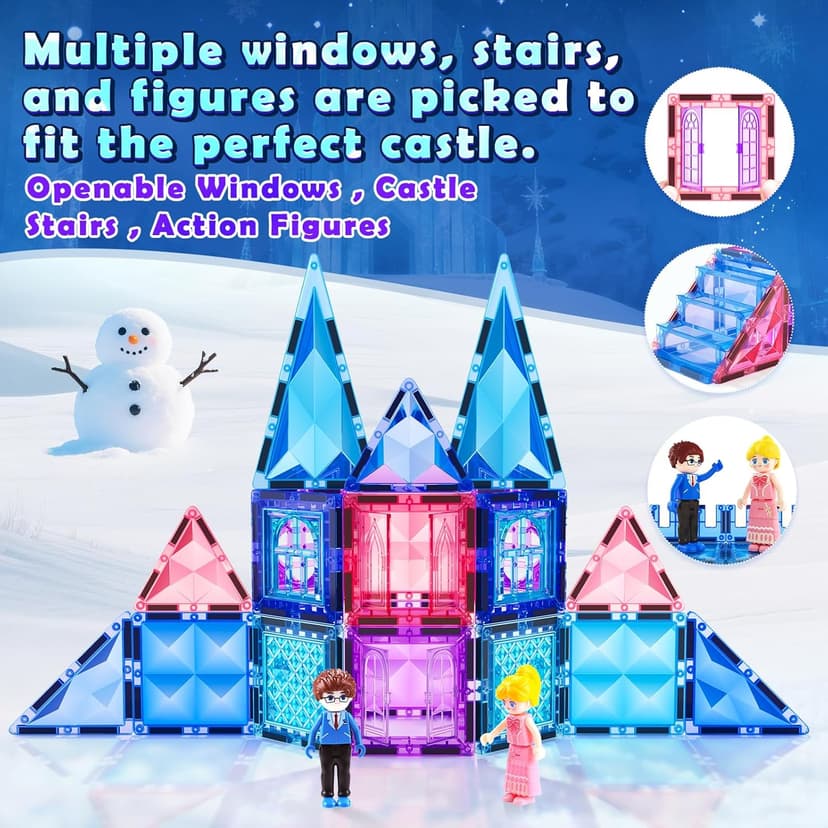 Soyee Diamond Magnetic Building Blocks - Princess Toys for 3-8 Year Old Girls & Boys - 3 4 5 6 Year Old Girl Birthday Xmas Present