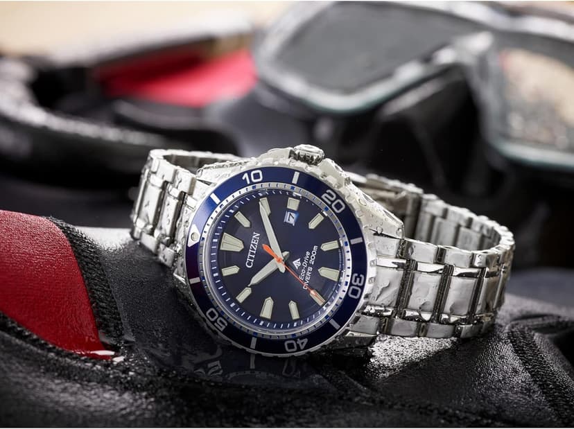 Citizen Citizen Men's Promaster Sea Eco-Drive Stainless Steel Watch, 3-Hand Date, One-Way Rotating Bezel, ISO Compliant, Luminous Hands and Markers