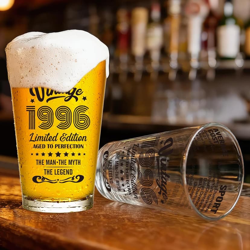 30th Birthday Gifts For Men, Vintage 1996 Beer Glass 30 Year Old Birthday for Him, 30th Birthday Decorations for Man Over 30, Cool 30 Birthday Gift Ideas for Men Turning 30 B0CQQDR3TM