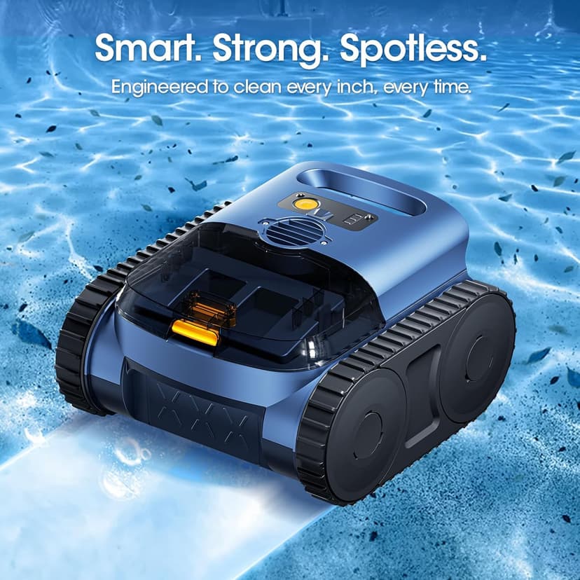 Cordless Robotic Pool Vacuum with Smarter Navigation & Track Drive, Dual 180W Brushless Motors, Wall & Waterline Climbing, 150-Min Runtime, for Inground & Above-Ground Pools up to 2,150 Sq. Ft.