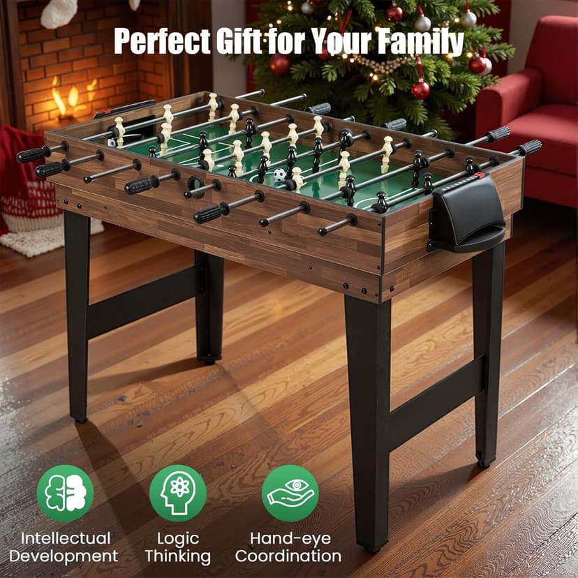 GYMAX Multi Game Table, 10 in 1 Combo Game Table w/Foosball Table, Hockey, Pool Table, Ping Pong, Shuffleboard, Bowling & 4 Board Games, Game Tables for Game Room, Home, Family