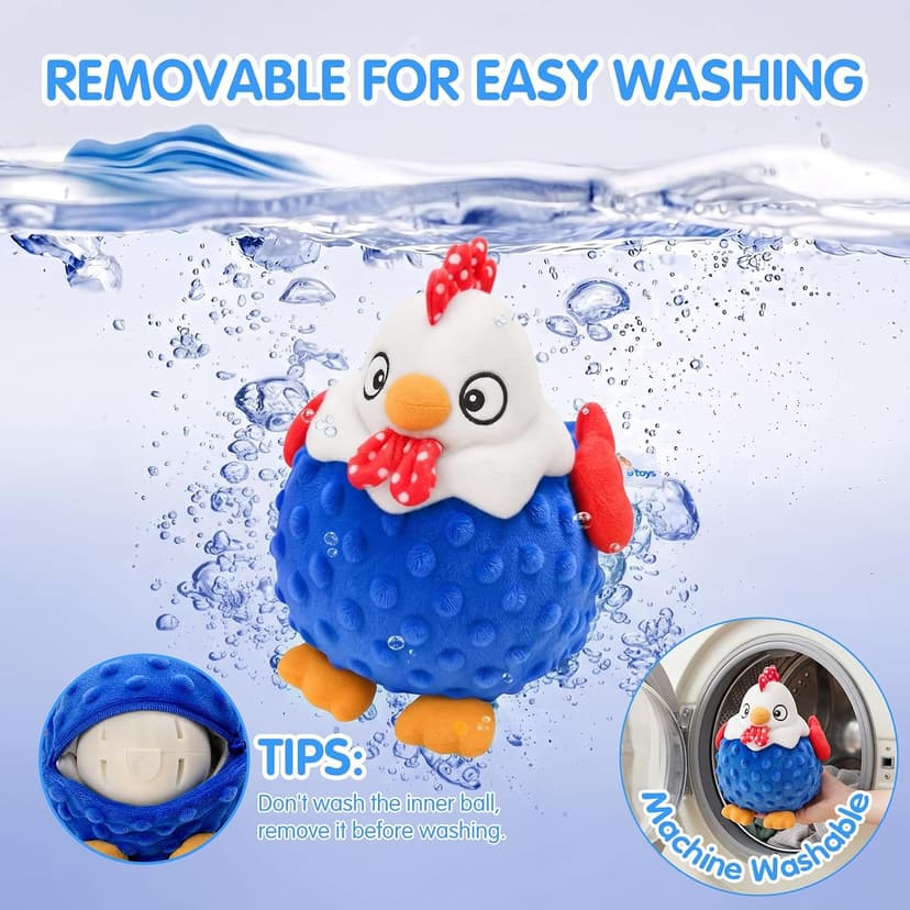 Baby Crawling Toys 40 Songs, USB Rechargeable Moving Toy for Tummy Time, Sensory Play & Baby Shower & 1 Year Old Gifts SAIMAND Baby Toys 12+ Months-Musical Moving Plush Chicken with Voice Replay B0GZ2SP7WS