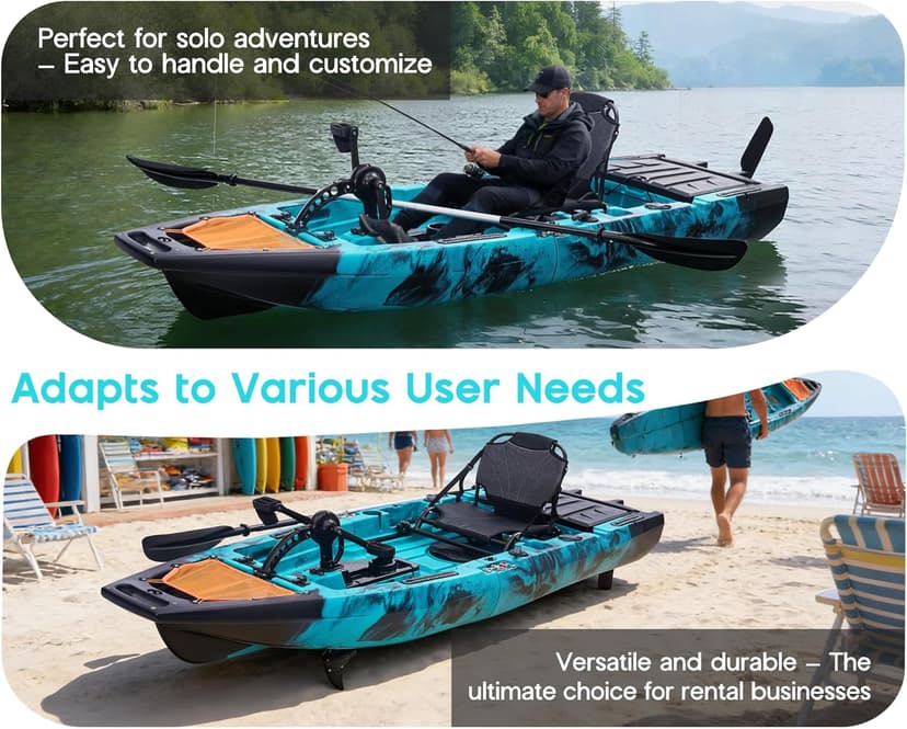Albott Modular Fishing Kayak with Drive System & Durable HDPE, Customizable Lightweight Sit-on-Top Kayak for Youth & Adult, Perfect for Leisure & Commercial Use, 420lbs Capacity
