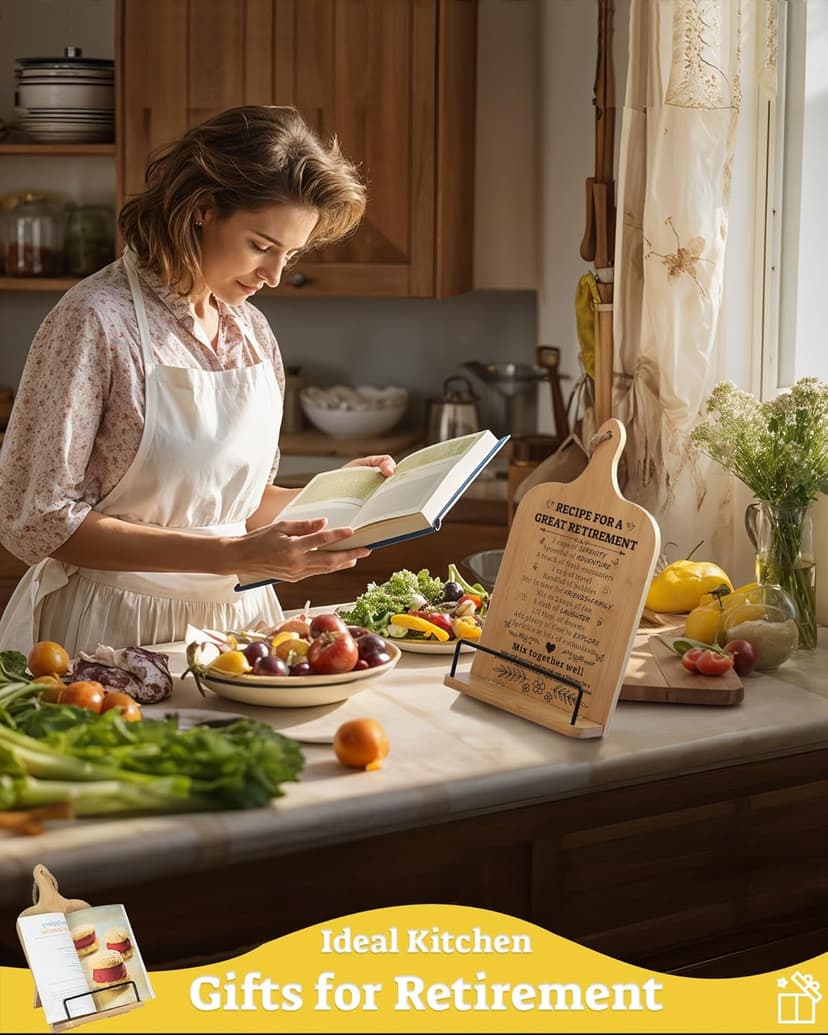 Retirement Gift for Woman, Cookbook Stand, Women Gift Ideas Cookbook Holder, Relaxation Gifts for Women, Recipe Book Stand, Cook Book Stand for Kitchen Counter, Thoughtful Gifts