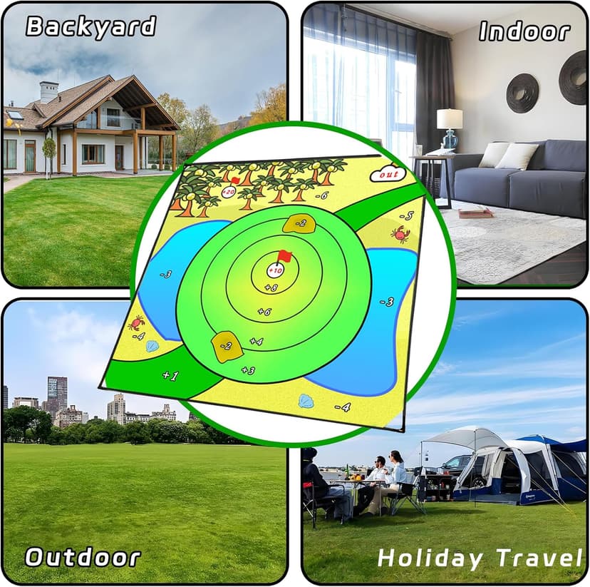 Battle Golf Chipping Game,Upgrade 80”x80” Large Chipping Mat,Play Outdoor Sticky Golf for Adults,Unique Multiplayer Indoor Outdoor Friends Family Yard Target Game