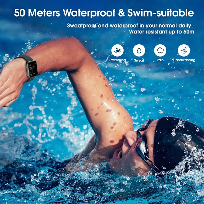 TYKOIT TYKOIT Smart Watch, Fitness Tracker with Heart Rate Monitor, Blood Oxygen, Sleep Tracker, 41mm Touchscreen Smartwatch for Android iOS Swimming Waterproof Pedometer Step Calories Tracker for Women Men