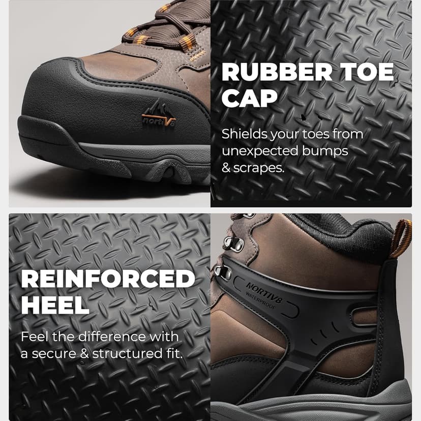 NORTIV 8 Waterproof Steel Toe Boots for Men Slip Resistant Safety Industrial Boots Paladin-Steel