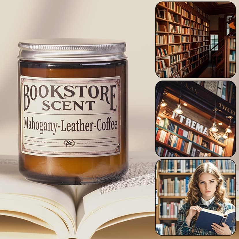 Book Lover Candle, Inspired Gift Ideas for Readers, Birthday, Book Themed Reading Gifts for Women, Bookworm, Librarian, Men