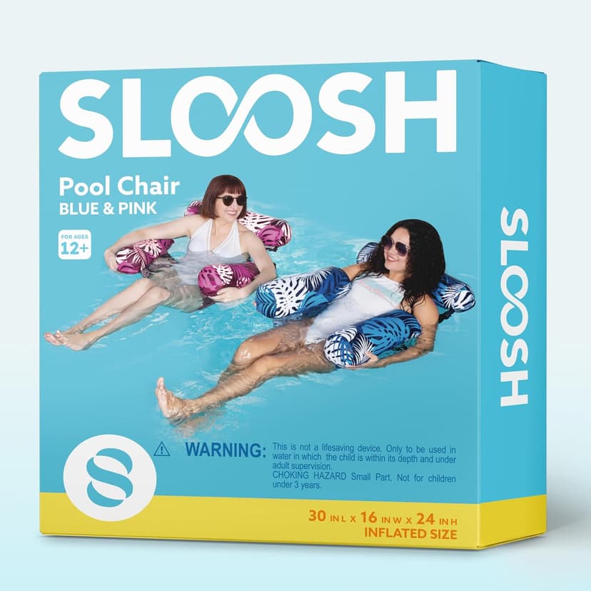 SLOOSH Inflatable Pool Floats Adult,2 Packs Floating Lounge Chairs,Blow up Pool Noodles for Adult Heavy Duty,Floating Chair for Party Summer Water Beach Lake Fun
