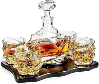 Whiskey Glasses Set of 5,Japanese Heavy Crystal Bar Glassware Old Fashioned Whiskey Glasses,Rocks Glasses Set Bourbon Gifts for Christmas for Father Men