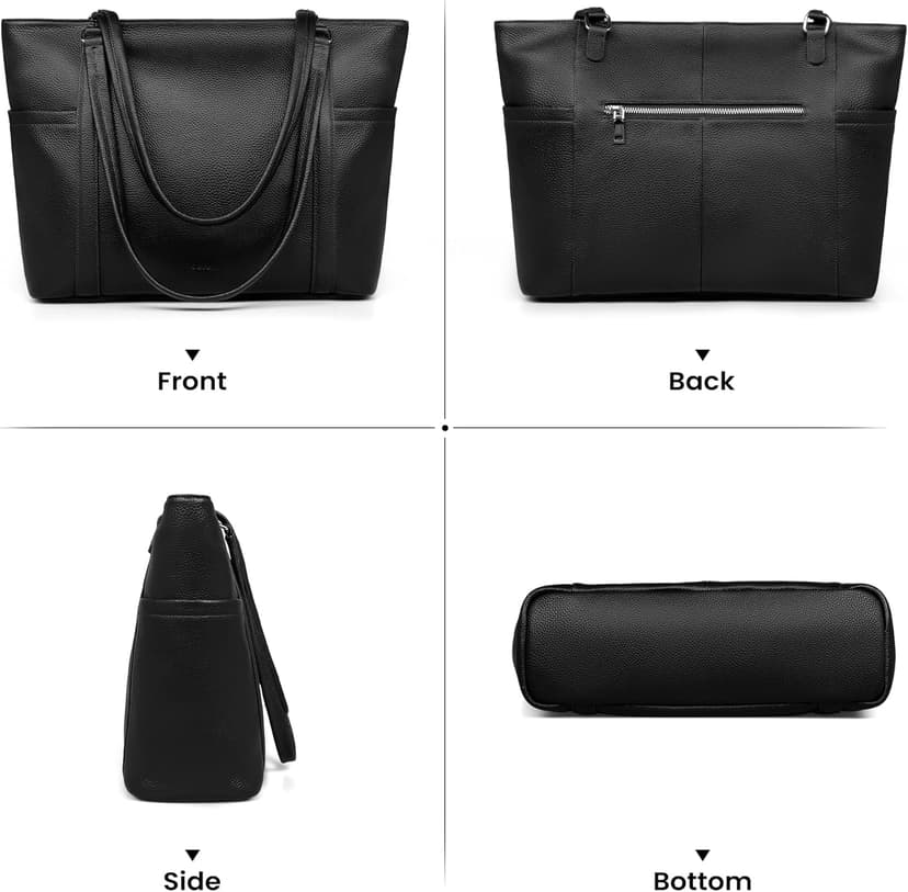 befen Genuine Leather Laptop Tote Bag for Women, Womens 15 Inch Computer Bags Work Totes Purse Shoulder Purses Handbags