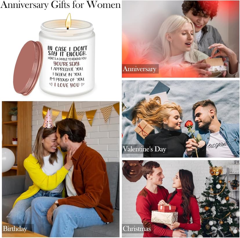 NANOOER Gifts for Her Girlfriend, Anniversary Wedding Birthday Gift for Women Wife, Unique Romantic Gift for Her Lavender Candle, Funny Valentines Anniversary Birthday Gifts for Her,Girlfriend, Wife