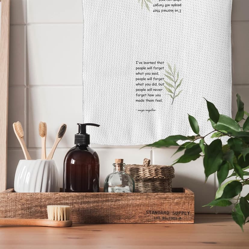 TNUW Hostess Gifts Kitchen Towels - Hostess Gifts for Women,Inspirational Quote Soft and Absorbent Kitchen Tea Dish Hand Towels 16″×24″(White)