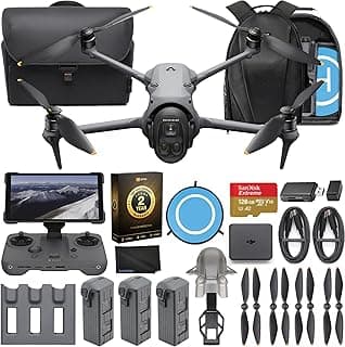 DJI Mavic 4 Pro Drone with 512GB Creator Combo – 6K60 HDR, 100MP, 51-Min Max Flight Time, 18.6-Mile Range, Omnidirectional Avoidance Bundle with RC Pro 2 Remote Controller, 3 Batteries, 128GB Memory, Parallel Charging Hub, Backpack, CPS 2 Year Warranty + More