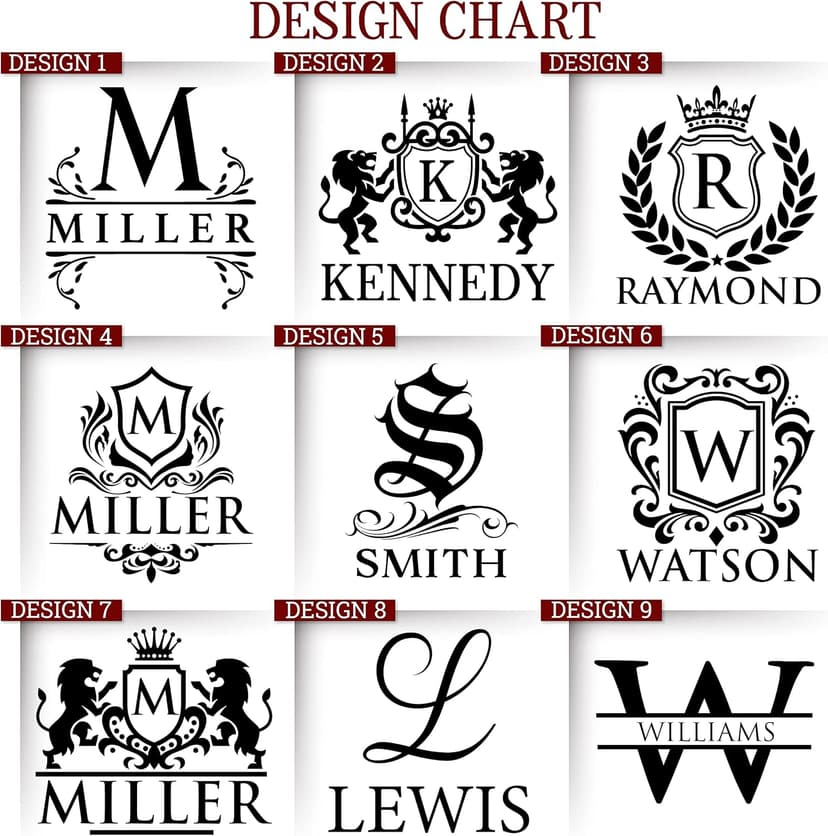 Amazing Items Set of 4 - Personalized Whiskey Glasses w/Name & Initial - 9 Designs - 9 oz, Limited Edition Monogrammed Rocks Glasses for Men, Dad Gifts