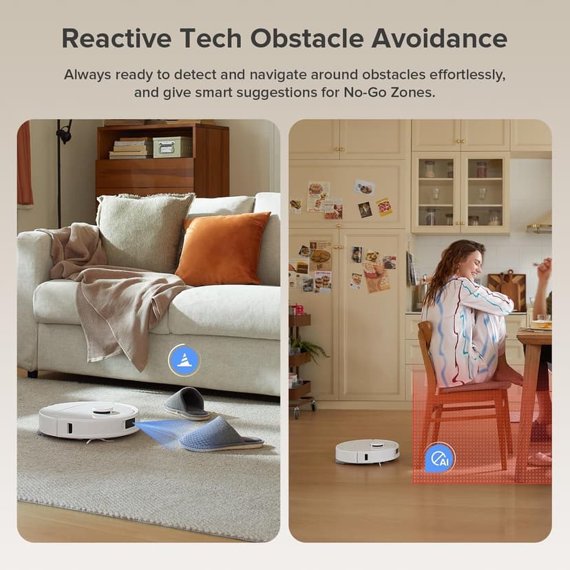 roborock Qrevo Series Robot Vacuum and Mop, 8000Pa Suction, Upgraded from Qrevo S, Anti-Tangle Brush, Smart Obstacle Avoidance, Auto Mop Washing, All-in-One Dock, 200RPM Spinning Mops, White(QV 35A)