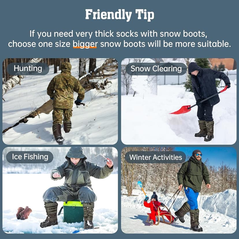 FREE SOLDIER Snow Boots for Men Waterproof Anti-slip 3M Lining Lightweight Tall Outdoor Warm Winter Work Boots