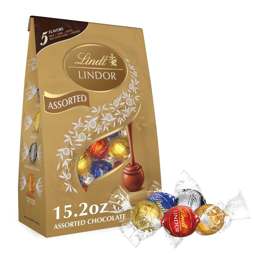 Lindt LINDOR Assorted Chocolate Candy Truffles, 15.2 oz. Bag B00UXI3PEM