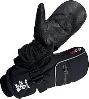 SKYDEER Waterproof Premium Deerskin Leather Ski Mittens with 150G 3M Thinsulate, Ultra Soft & Durable & Warm (SD8650M)