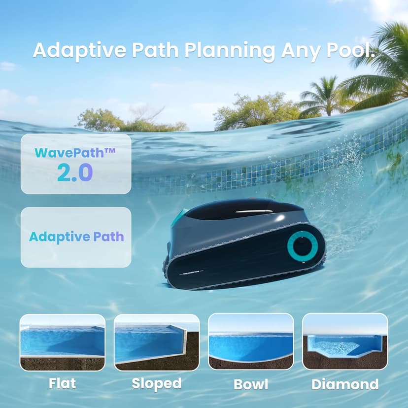 (2025 Upgrade) Aiper Scuba S1 Robotic Pool Cleaner, Wall & Waterline Cleaning, Double Filtration, Extended 180-Min Battery Life, Smart Navigation, App Support, OTA Upgrade