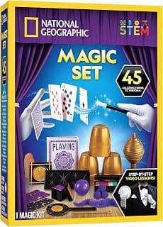 Perform Classic Illusions, Performance Props, STEM Learning, Video Instructions from a Professional Magician, Birthday Gift National Geographic Kids Magic Kit with 45 Tricks for Kids Ages 8-12 B0D24LTPS7