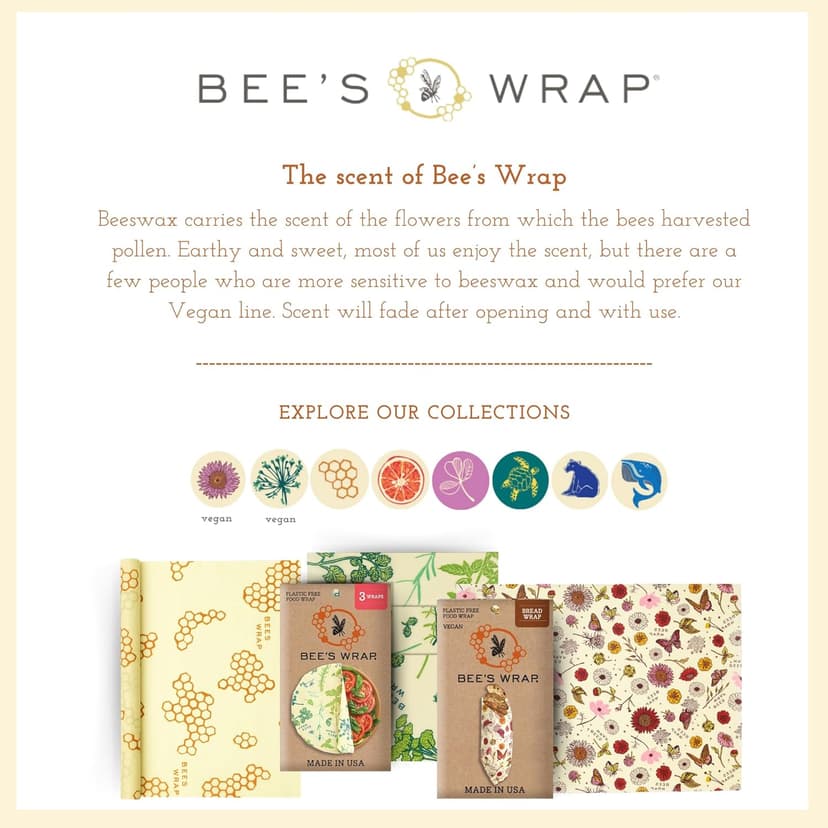 Bee's Wrap Beeswax Wraps for Food - Made in USA Reusable & Organic Food Wraps, Sandwich Wrap & Bowl Covers - Eco-Friendly Alternative to Aluminum Foil & Plastic Wrap, Ocean 3 Pack (S, M, L)