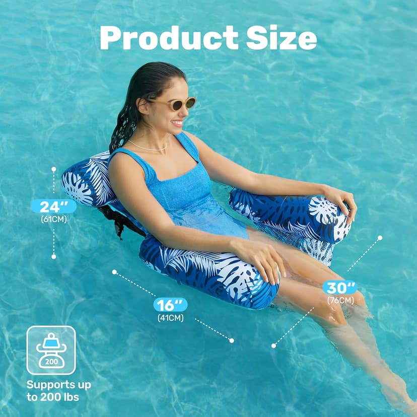 SLOOSH Inflatable Pool Floats Adult,2 Packs Floating Lounge Chairs,Blow up Pool Noodles for Adult Heavy Duty,Floating Chair for Party Summer Water Beach Lake Fun