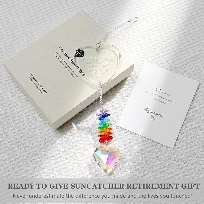 Classy Happy Retirement Gifts, Beautiful Retirement Party Decorations for Men, Retired Friend, Coworker, Nurse, Teacher Retirement Gifts for Women, K9 Crystal Suncatcher Retirement Gift B0DGXPBGK1