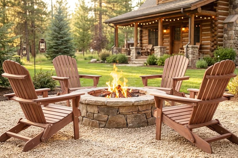 Wooden Folding Adirondack Chair Set of 4, Half Pre-Assembled Wood Lounge Chair for Outdoor Patio Garden Lawn Backyard Deck Pool Beach Firepit