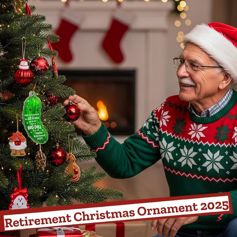 MAMAGIFTREE Christmas Ornament 2025 - Funny Retirement Gifts for Women, Men, Coworker, Boss - Big Dill Keepsake, Happy Retirement Decorations
