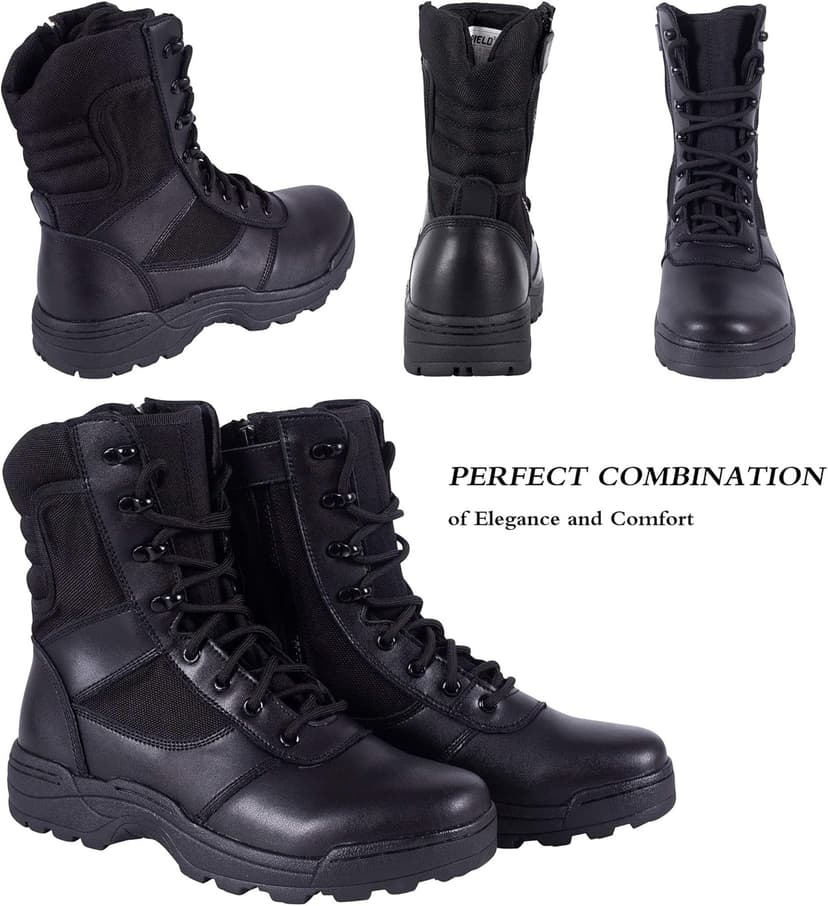RIELD Men's Military Tactical Work Boots Side Zipper Jungle Army Combat Boots