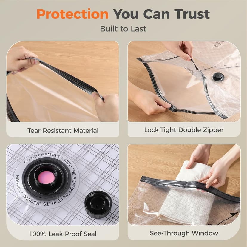 Nicetree 18-Pack Wireless Vacuum Storage Bags with Rechargeable Pump | 3 Sizes (20/24/28 Inch) Travel Vacuum Seal Bags for Clothing, Bedding & Seasonal Storage | Space Saver for Luggage