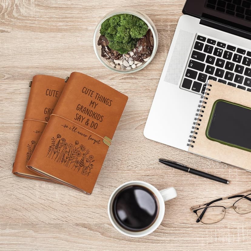 Birthday Gifts for Grandma, New Grandparent, Nana or Mimi, Leather Memory Journal Notebook Grandma Gifts, Cute Things My Grandkids Say & Do Journal Notebook B0GHRMHSN3