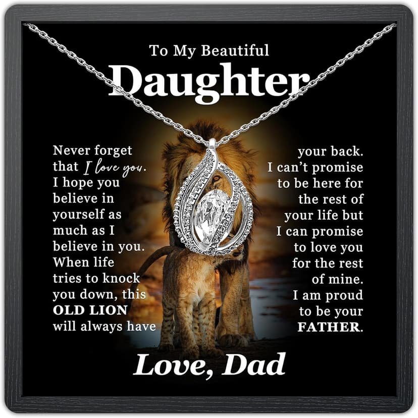 TRYNDI To My Daughter Necklace from Dad - Christmas Gifts for Daughter, Granddaughter, Daughter-In-Law, Women's Jewelry Gifts for Women Birthday, Valentine's Day, Mother's Day